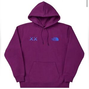 KAWS x The North Face Pamplona Purple Hoodie Size Large Authentic